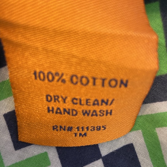 Tory Burch Women’s Button Up Blouse Geometric Navy Green Size 4 - Picture 7 of 7